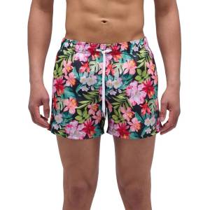 Sundek Бански гащета Sundek Elastic waist and bora bora print swimming shorts - Black (Black)