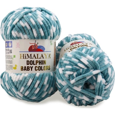Himalaya příze Dolphin Baby Colors 80436 lesní zelená s bílou