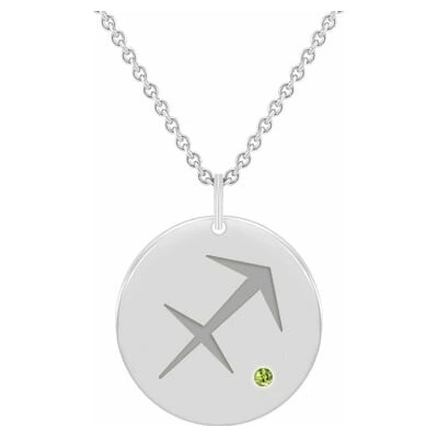 Eppi Stříbrný přívěsek se znamením a olivínem Střelec P44254