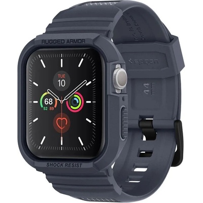Spigen Удароустойчив TPU кейс с вградена каишка за Apple Watch 44мм, 45мм - Spigen Rugged Armor Case Pro (тъмносив) (ACS00819)