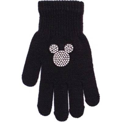 BE SNAZZY Zimné pletené rukavice prstové rukavice Mickey Čierna