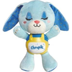 Teddies Зайче Хрупик приспивател плюш/пластмаса на батерии със звук със светлина (00800568)