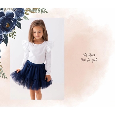 Lily Grey dívčí blůzka white s krajkou