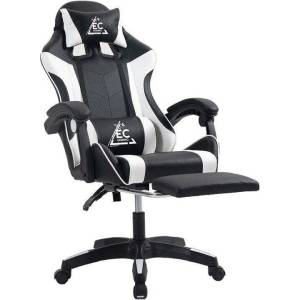  Геймърски офис стол КО24b - черно-бял