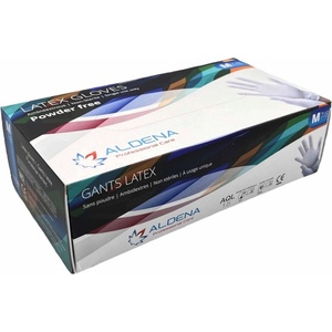 Aldena Ръкавици Aldena, латексови, M, нестерилни, без пудра, 100 броя (3800042200577)