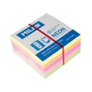 MILAN Sticky notes neon mix minicube 50x50 250pcs MILAN