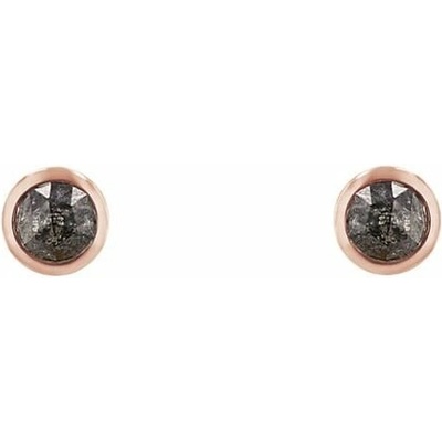 Eppi Jemné bezel náušnice so salt and pepper diamantmi Tofine E45549