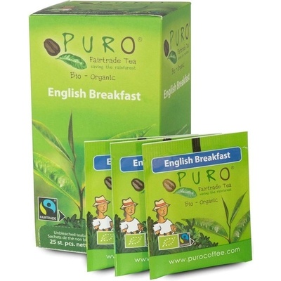 Puro Fairtrade Bio čaj porcovaný Breakfast černý 25 x 1,5 g