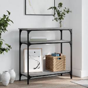 vidaXL Конзолна маса, сив сонома, 75x29x75 см, инженерно дърво (834043)