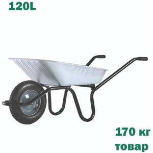 Limex Trading Строителна ръчна количка limex pk-1 (wb6431), 120 л, 170 кг, надуваемо колело (uni-011429)