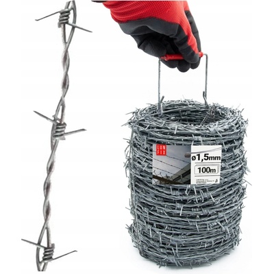 Ocelový pozinkovaný ostnatý drát Lun Fix 100 m x 1,5 mm