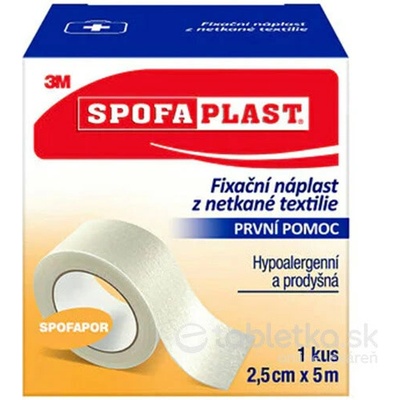 3M Spofaplast Fixačná náplasť z netkanej textílie 2, 5 cm x 5m, cievka (732)