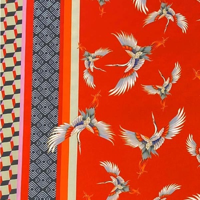 Šatovka 19740, geometrický vzor a vtáky, š.145