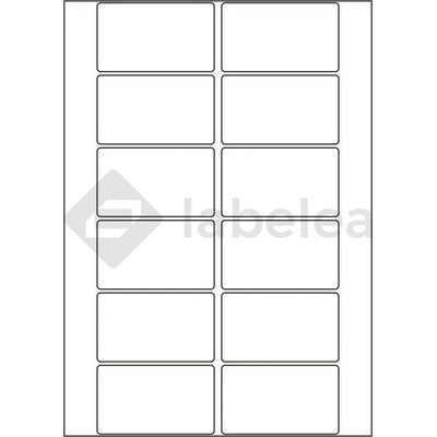 Labelea Samolepiace etikety 80x47 mm biele papierové, na hárku A4, pre laserovú a atramentovú tlač, Farba etikiet Biela, Počet hárkov v balení 100 EPY080047W012S