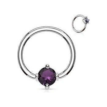 Šperky4U piercing kruh s kamínkem K1021-A