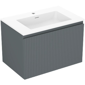 Mexen Rivel шкаф за баня 70 см с мивка Otis, 1 чекмедже, оребрен, графит мат/бял мат - 91A20-07047-1-BF66-W18M01 (91A20-07047-1-BF66-W18M01)