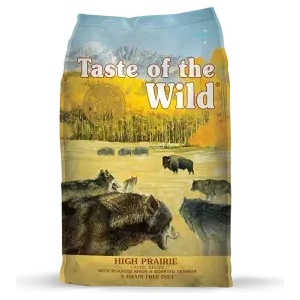 Taste of the Wild High Prairie Canine with Bison & Venison - суха храна без зърнени култури за кучета с протеини от бизон и елен за поддържане на здравето и енергията