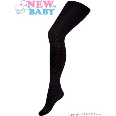 New Baby Bavlnené pančucháče 3D čierné s bodkami