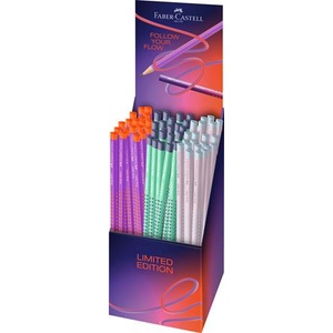 Faber-Castell Графитен молив, B, триъгълен, FABER-CASTELL "Grip 2001 Flow", смесени цветове 117026 (117026)