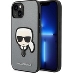 KARL LAGERFELD Калъф за iPhone 14 Plus - Karl Lagerfeld Saffiano (KLHCP14MSAPKKHG) - Silver Karl`s Head