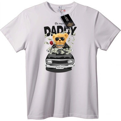 NOONEBRAND Тениска Богата мечка, кола, пари - M, Black