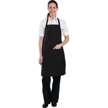 Chef Works kuchárska náprsná zástera Čierna