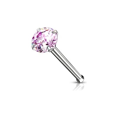 Šperky4U piercing do nosu růžový zirkon N0132P-025