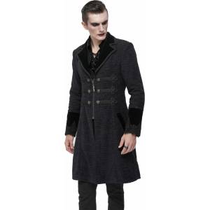 Devil fashion мъжко палто DEVIL FASHION - Master Of Death готик с кожена яка - CT19001