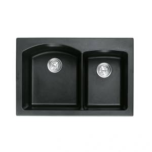 Inter Ceramic Гранитна мивка icgs 8401 black - за монтаж върху плот (icgs 8401 black) Мивка за вграждане