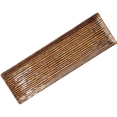 MIJ Servírovací talíř CONTOUR 33 x 10,5 cm jantarová keramika