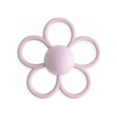 Mushie Rattle Teether Toy hryzadielko s hrkálkou Soft Lilac