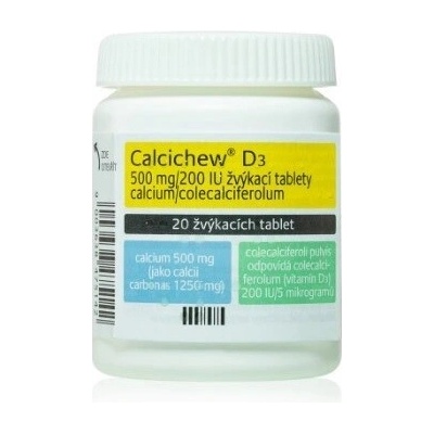 CALCICHEW D3 POR 500MG/200IU TBL MND 20