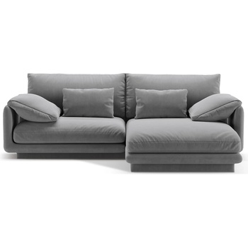 Micadoni Светлосив кадифен ъглов диван (десен ъгъл) Torino - Micadoni (MIC_RC_S_184_F1_TORINO4)