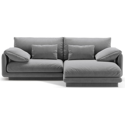 Micadoni Светлосив кадифен ъглов диван (десен ъгъл) Torino - Micadoni (MIC_RC_S_184_F1_TORINO4)