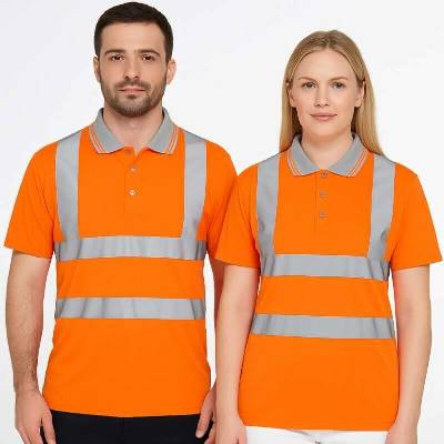 Portwest Polokošile RIS RT22 Hi-Vis krátký rukáv reflexní Oranžová XL