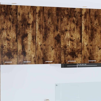 vidaXL Висящ шкаф с рафт с врата Riga Димящ дъб и бяло 40 x 31 x 80 см (884262)