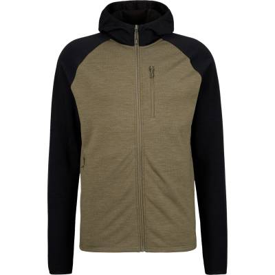 Stoic Мъжко вълнено яке Stoic MerinoFleece270 KuolpaLightSt. Zip Hoody Merino hoodie - Black / Olive Green (005-6888-0411)