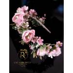 Radi handmade Дизайнерска диадема със светло розови кадифени рози (638)