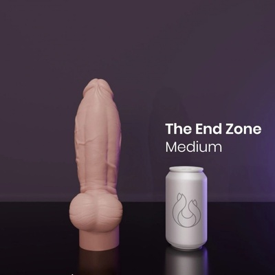 Erotixxx Toys The End Zone Pale Flesh 75% M prémiové silikónové dildo s Vac-U-Lock 23,5 x 4,4–6,7 cm