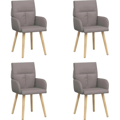 vidaXL Обедени столове 4 pcs Текстил Таупе 60 x 56 x 96 см (3428362)