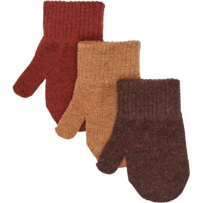 Mikk line Dětské pletené vlněné palčáky sada 3ks French Roast Chipmunk Apple Butter