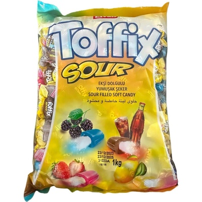 Elvan Toffix Sour měkké plněné kyselé bonbóny 1 kg
