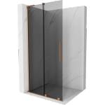 Mexen Velar L плъзгаща душ кабина Walk-in 120 x 200 см, графит 8 mm, четкиран мед - 871-120-003-43-65 (871-120-003-43-65)
