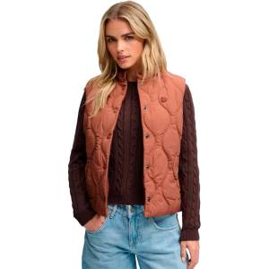 SUPERDRY Елек Superdry Onion Quilt Crinkle Snap vest - Orange (Marron Brown)