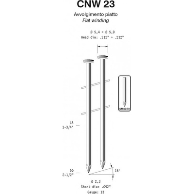 Hladké hřebíky OMER CNW 23/55 hrebik_omer_cnw23_55