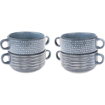 decoDoma Sada 4 ks keramických misek SKY BLUE 470 ml