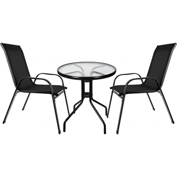 Gardlov 23461 Balkónový set stôl + 2 stoličky čierny