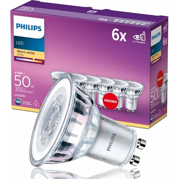 Philips LED Classic spot 4.6-50W, GU10, 2700K, set 6ks 929001215233