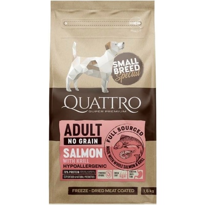 Quattro Adult SB bez obilovin s Lososem a Krillem 1,5 kg