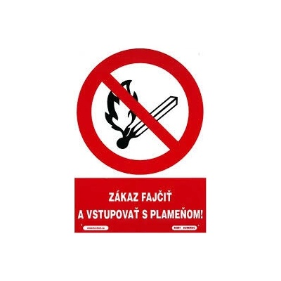 Tabuľka plastová - Zákaz fajčiť a vstupovať s plameňom! 210x297mm